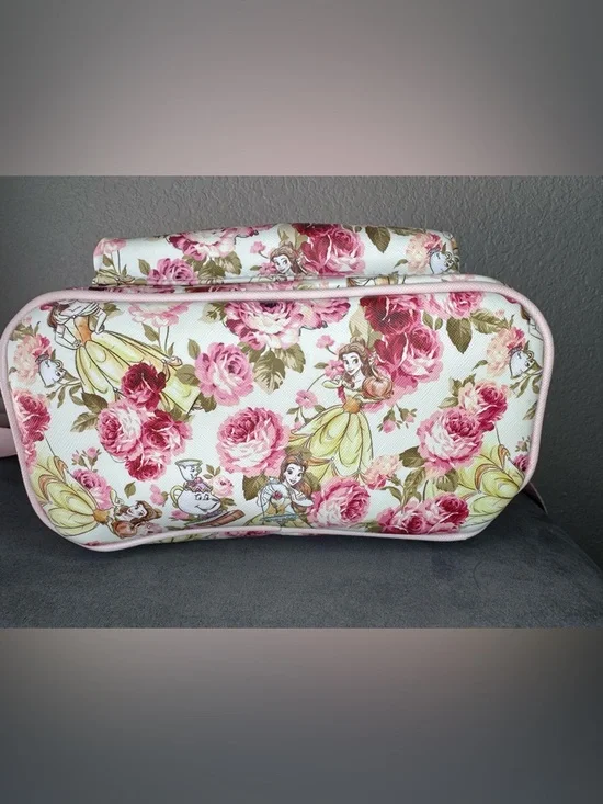Loungefly Disney Belle Floral Mini Backpack Beauty & The Beast Pink Preloved - Picture 3 of 9